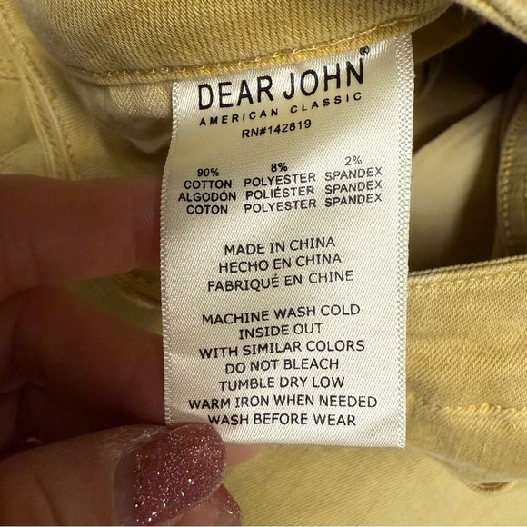 Dear John size 30 Giselle skinny fit Yellow Jeans slight tye dye pattern - Picture 6 of 9